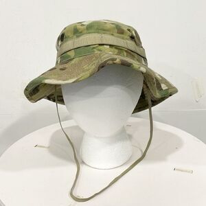 US Army Uniform Camo Bucket Hat Bernard Cap Sz 7 Women Green Adjustable Strap